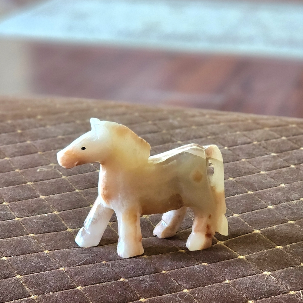 Marble Animal Figurine Horse Collectible Desk Mantel Decorative Christmas Gift
